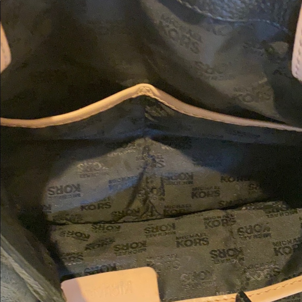 Michael Kors Black Purse with tan and gold accents - Picture 5 of 8